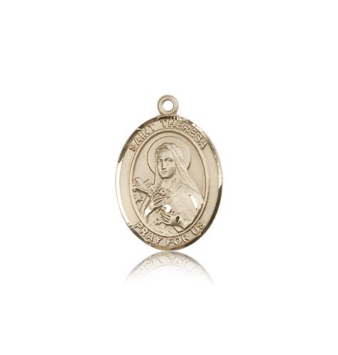 St. Theresa Medal, 14 Karat Gold, Medium - 14 KT Yellow Gold