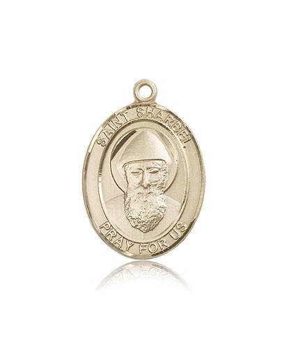 St. Sharbel Medal, 14 Karat Gold, Large - 14 KT Yellow Gold