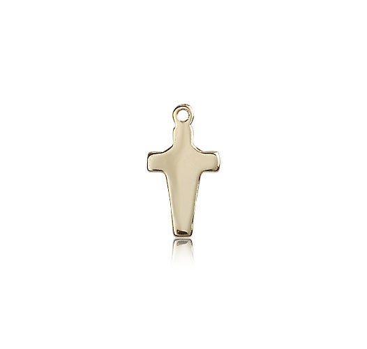 Cross Pendant, 14 Karat Gold - 14 KT Yellow Gold