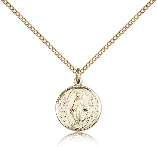 Miraculous Medal, Gold Filled - Gold-tone