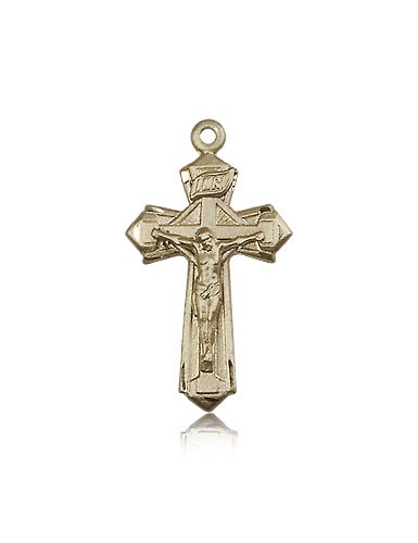 Crucifix Pendant, 14 Karat Gold - 14 KT Yellow Gold