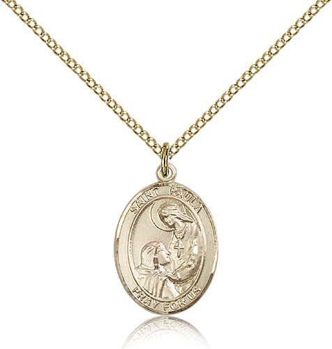 St. Paula Medal, Gold Filled, Medium - Gold-tone