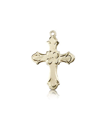 Cross Pendant, 14 Karat Gold - 14 KT Yellow Gold