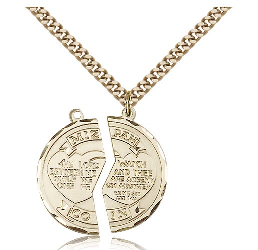 Miz Pah Medal, 14 Karat Gold - 14 KT Yellow Gold