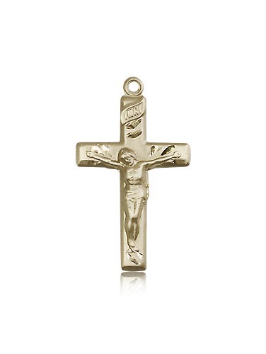 Crucifix Pendant, 14 Karat Gold - 14 KT Yellow Gold