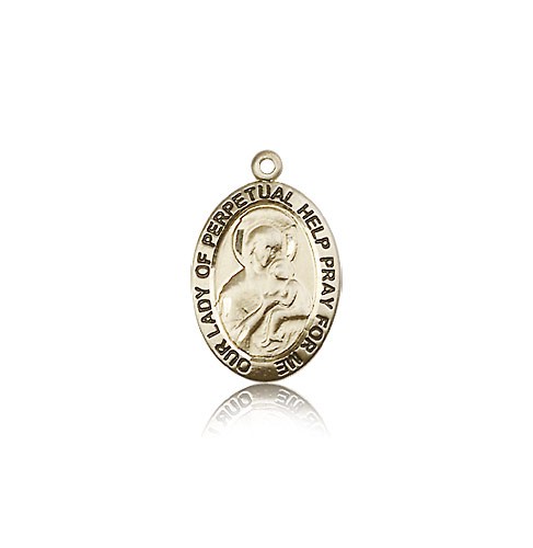 Our Lady of Perpetual Help Medal, 14 Karat Gold - 14 KT Yellow Gold