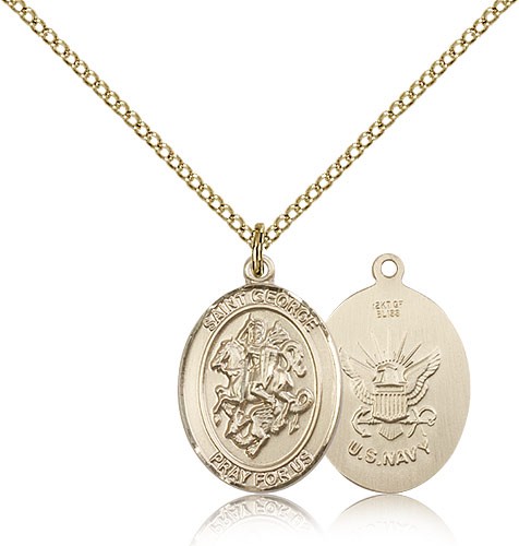 St. George Navy Medal, Gold Filled, Medium - Gold-tone
