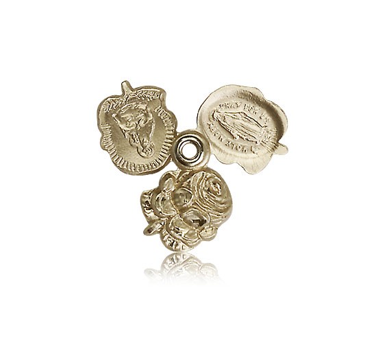 Rosebud Medal, 14 Karat Gold - 14 KT Yellow Gold