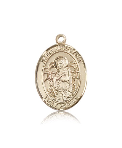 St. Christina the Astonishing Medal, 14 Karat Gold, Large - 14 KT Yellow Gold