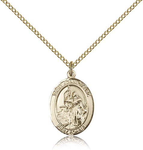 St. Joan of Arc Medal, Gold Filled, Medium - Gold-tone