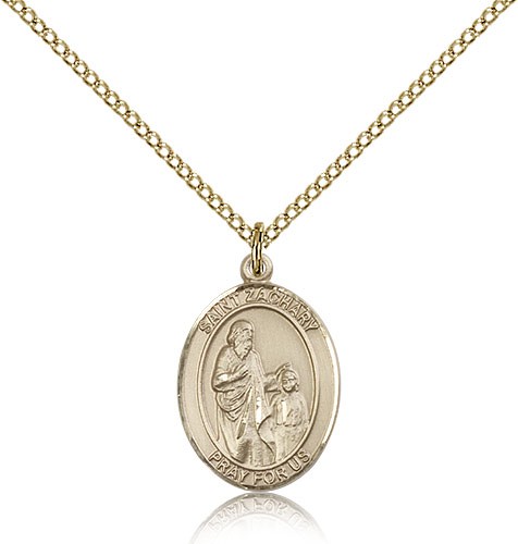 St. Zachary Medal, Gold Filled, Medium - Gold-tone