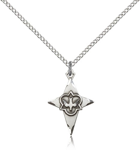 Cross Pendant, Sterling Silver - 18&quot; 1.2mm Sterling Silver Chain + Clasp