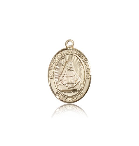 St. Edburga of Winchester Medal, 14 Karat Gold, Medium - 14 KT Yellow Gold