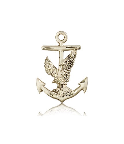 Anchor Eagle Medal, 14 Karat Gold - 14 KT Yellow Gold