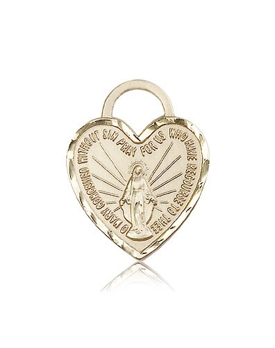 Miraculous Heart Medal, 14 Karat Gold - 14 KT Yellow Gold