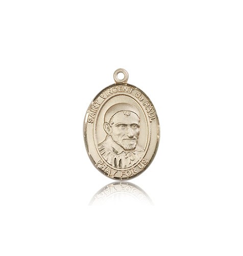 St. Vincent De Paul Medal, 14 Karat Gold, Medium - 14 KT Yellow Gold
