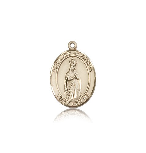 Our Lady of Fatima Medal, 14 Karat Gold, Medium - 14 KT Yellow Gold