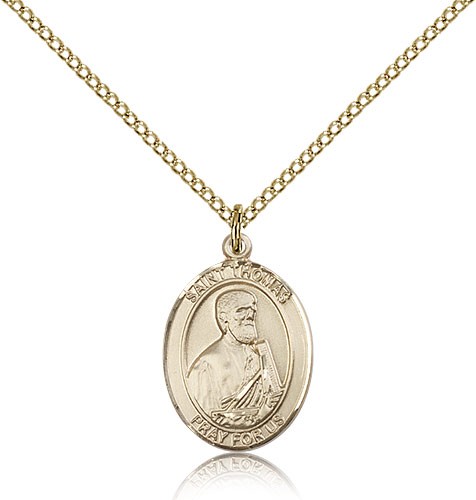 St. Thomas the Apostle Medal, Gold Filled, Medium - Gold-tone