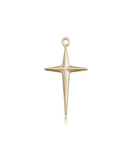 Cross Pendant, 14 Karat Gold - 14 KT Yellow Gold