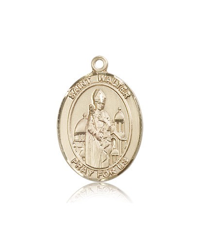 St. Walter of Pontnoise Medal, 14 Karat Gold, Large - 14 KT Yellow Gold
