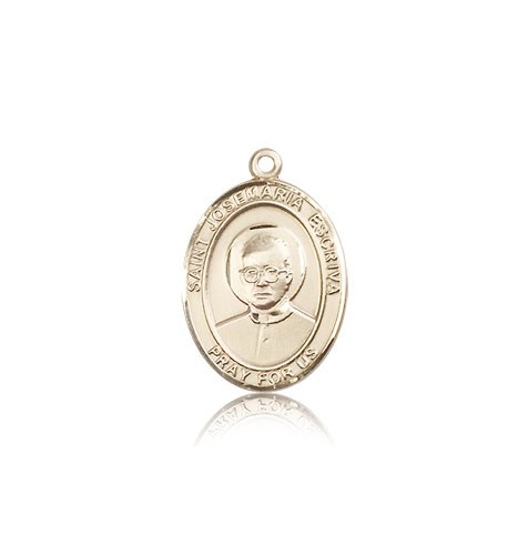 St. Josemaria Escriva Medal, 14 Karat Gold, Medium - 14 KT Yellow Gold