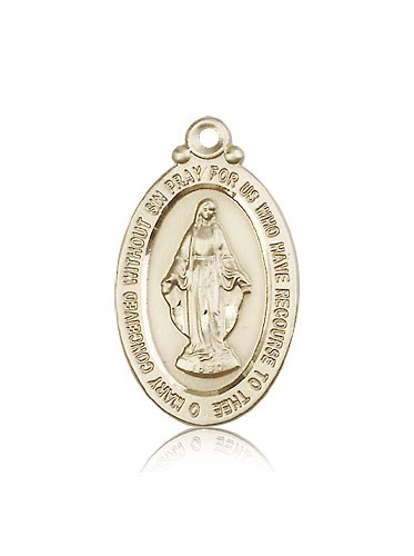 Miraculous Medal, 14 Karat Gold - 14 KT Yellow Gold