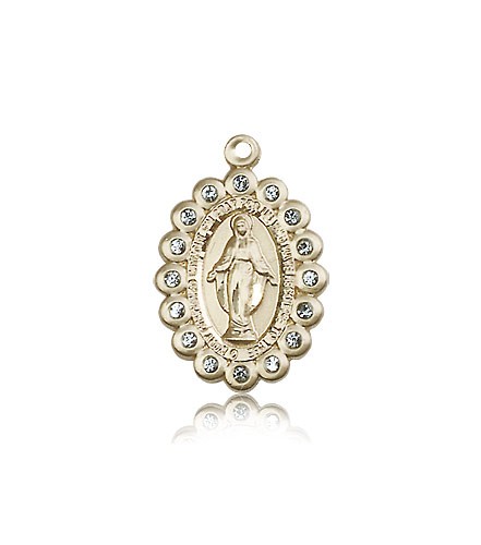 Miraculous Medal, 14 Karat Gold - 14 KT Yellow Gold