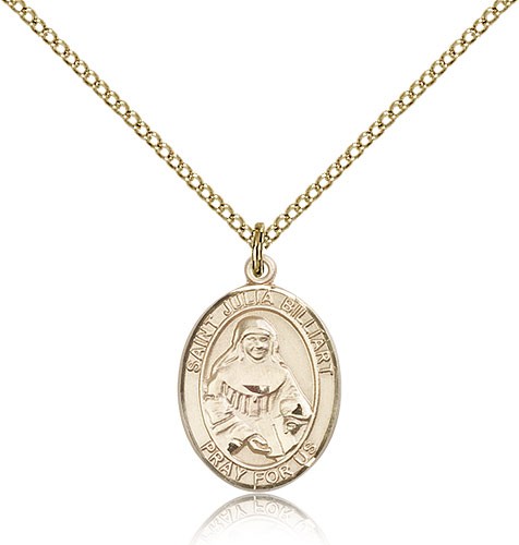 St. Julia Billiart Medal, Gold Filled, Medium - Gold-tone