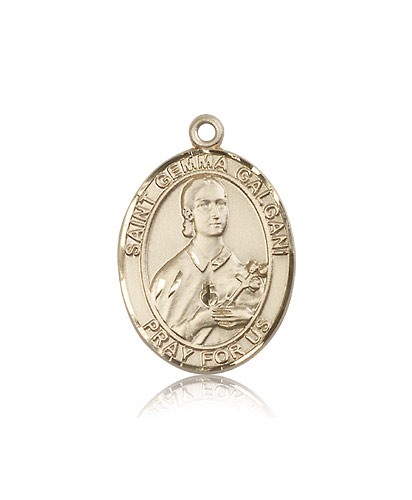 St. Gemma Galgani Medal, 14 Karat Gold, Large - 14 KT Yellow Gold