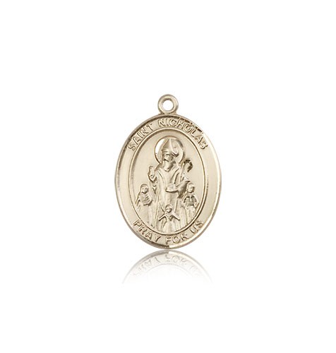 St. Nicholas Medal, 14 Karat Gold, Medium - 14 KT Yellow Gold