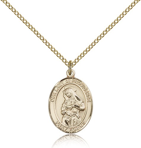Our Lady of Providence Medal, Gold Filled, Medium - Gold-tone