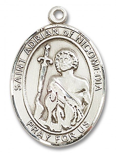 St. Adrian of Nicomedia Medal, Sterling Silver, Large - No Chain