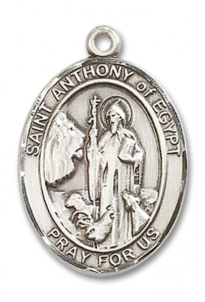 St. Anthony of Egypt Medal, Sterling Silver, Large - No Chain