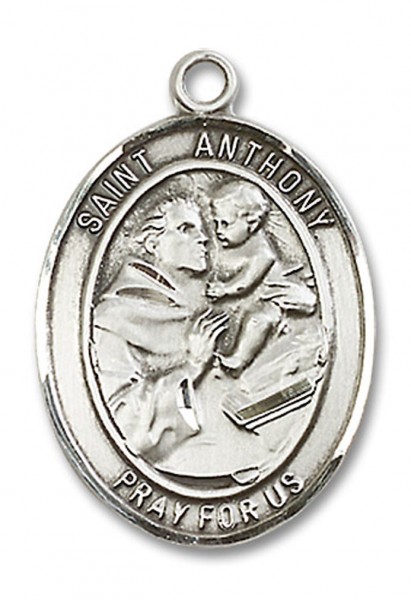 St. Anthony of Padua Medal, Sterling Silver, Large - No Chain