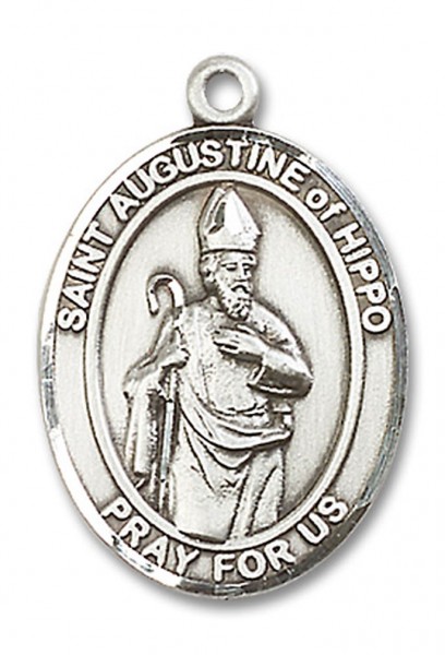 St. Augustine of Hippo Medal, Sterling Silver, Large - No Chain