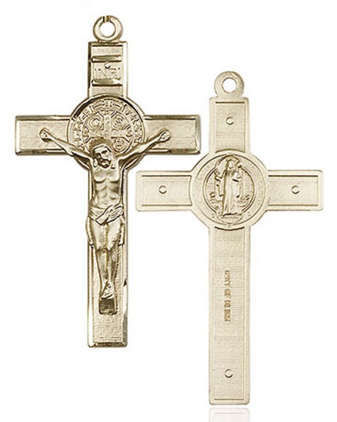 St. Benedict Crucifix Pendant, Gold Filled - No Chain