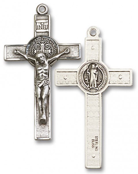 Heartland Men's Crucifix Pendant Antique Silver Accents Cross Bar Edges USA Made 