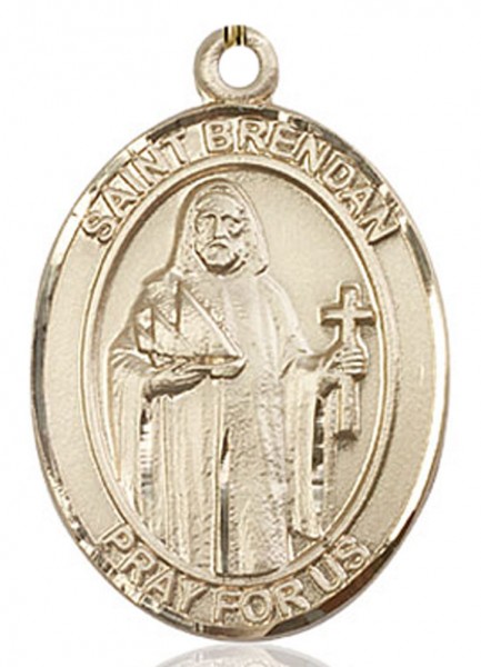 St. Brendan the Navigator Medal, Gold Filled, Large - No Chain