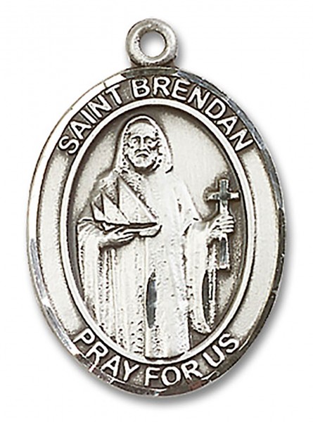 St. Brendan the Navigator Medal, Sterling Silver, Large - No Chain