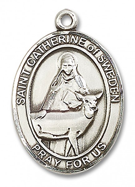 St. Catherine of Sweden Medal, Sterling Silver, Large - No Chain