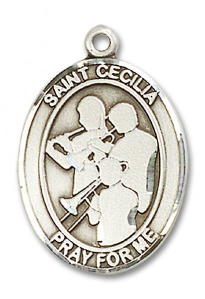 St. Cecilia Marching Band Medal, Sterling Silver, Large - No Chain