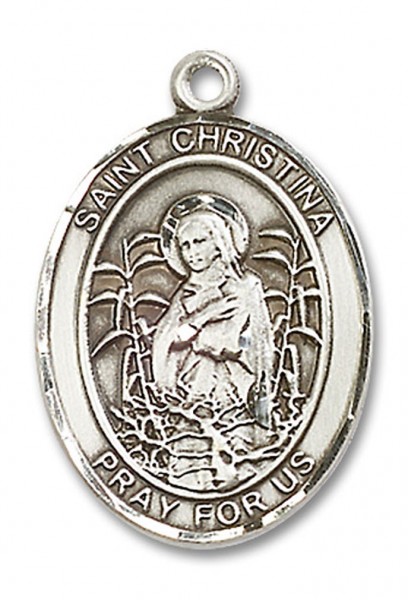 St. Christina the Astonishing Medal, Sterling Silver, Large - No Chain