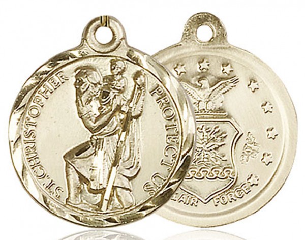 St. Christopher Air Force Medal, Gold Filled - No Chain