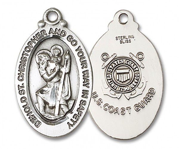 St. Christopher Coast Guard Medal, Sterling Silver - No Chain