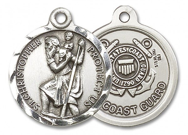 St. Christopher Coast Guard Medal, Sterling Silver - No Chain
