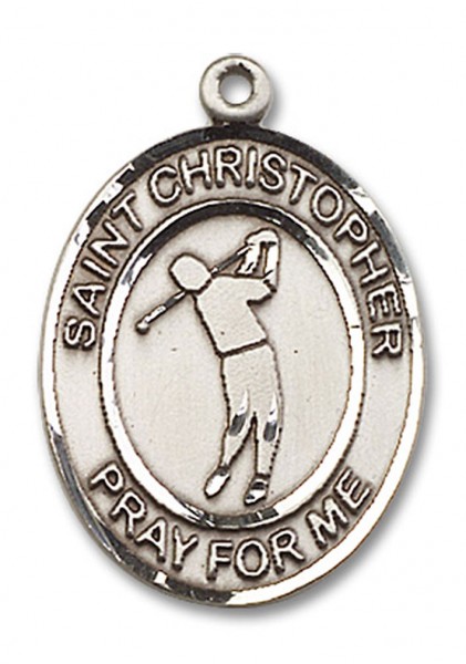 St. Christopher Golf Medal, Sterling Silver, Large - No Chain