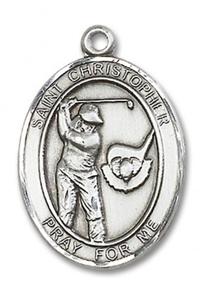 St. Christopher Golf Medal, Sterling Silver, Large - No Chain