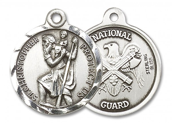 St. Christopher National Guard Medal, Sterling Silver - No Chain