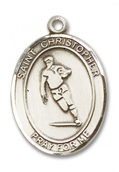 St. Christopher Rugby Medal, Sterling Silver, Large - No Chain