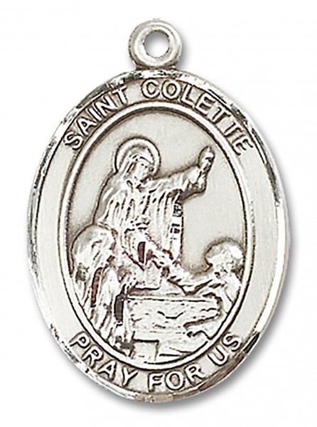 St. Colette Medal, Sterling Silver, Large - No Chain